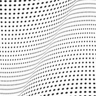 Monochrome halftone background with illusion of wave