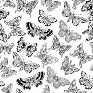 seamless pattern with decorative butterflies N16