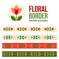 Set of design elements - floral borders N3