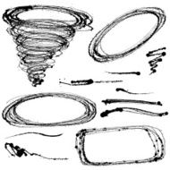 Vector set of grunge strokes for frames icons design elements N2