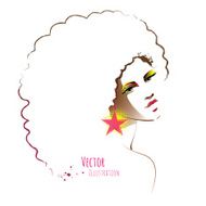 Disco girl with afro hairstyle