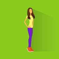 Young Woman Student Casual Clothes Flat