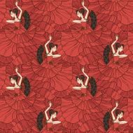 Pattern with tango and flamenco dancers N4