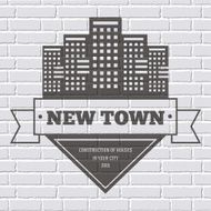 building logo or label template background on brick wall