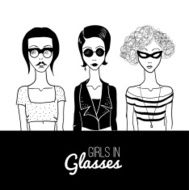 Three doodle woman in sunglasses N2