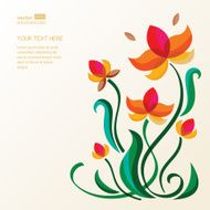 Abstract colorful floral element background Vector decorative flowers N3