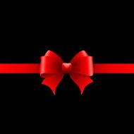 Invitation card with red holiday ribbon and bow