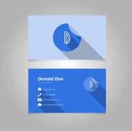 Simple Business Card Template with Alphabet Letter D