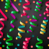 Party design template with streamers and confetti