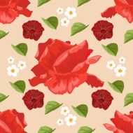 Seamless background with roses Vector illustration