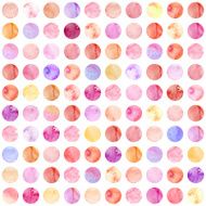 Modern colorful dots watercolor seamless pattern