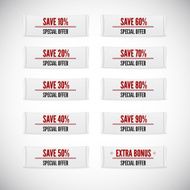 Sale clothing labels set of discounts N3
