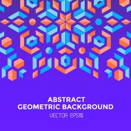 abstract geometric blue orange red jewels violet background N3