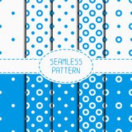 Set of blue geometric seamless polka dot pattern Wrapping paper