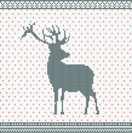 Christmas Knitted background with deer