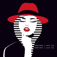 stylized sexy woman with hut N3