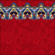 red ornamental background with flower ribbon