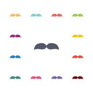 mustache flat icons set