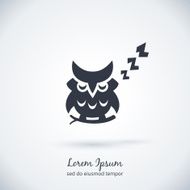 Sleeping owl logo Dream concept icon