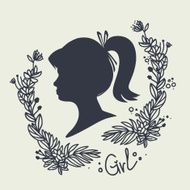silhouette of a girl with tail
