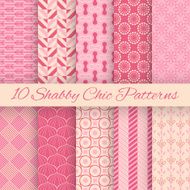 Shaby chic vector seamless patterns N2