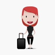 Woman holding a suitcase illustration N4
