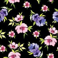 Spring flowers seamless pattern Watercolor N8