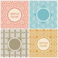 Vintage frames with seamless pattern