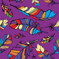 seamless pattern of colored feathers N4