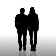 Vector silhouette of couple N60