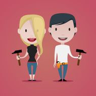 DIY couple illustration N4