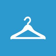 Hanger icon white on the blue background