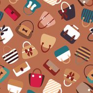 Collection of Retro Woman Bags Seamless Background N4