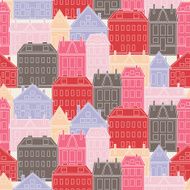 Houses Vector seamless pattern vintage N8
