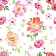 Seamless pattern watercolor flowers N31