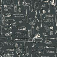Seamless sewing tools pattern