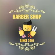 Vintage barber shop badge