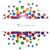 Multicolor round sqaure abstract design