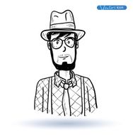 hipster style hand drawn illustration N43