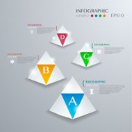 Infographic with white Triangle on the grey background