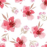 Watercolor flowers seamless pattern N7