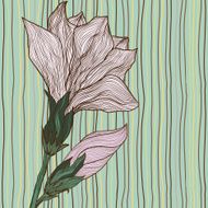 Vector hand drawn bright flower in retro style