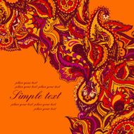 Card with Indian paisley pattern