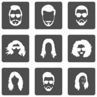 Vector Set of Hairstyles Icons N17