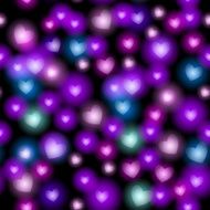 Abstract seamless pattern with hearts on black background Vector