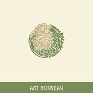 Poppy Design element in art nouveau style