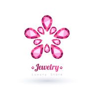 Pink gemstones jewelry symbol Flower shape