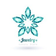 Green gemstones jewelry symbol Star shape