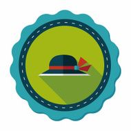 Women hat flat icon with long shadow N59
