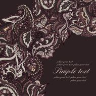 Card with Indian paisley pattern N2